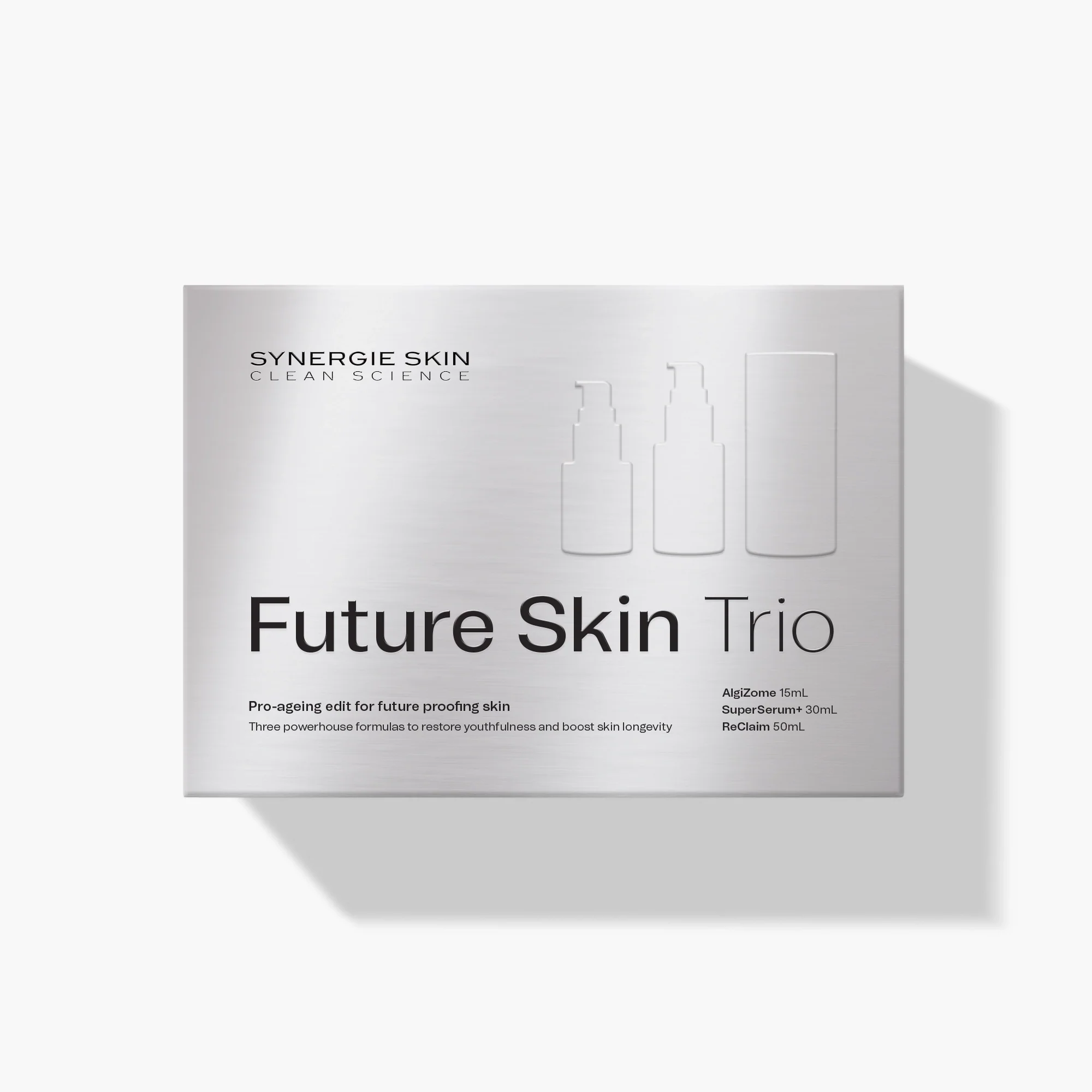 Synergie Skin Future Skin Trio — AlgiZome, SuperSerum+ and ReClaim pro-ageing skincare set